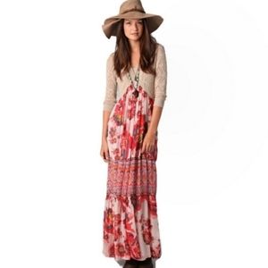 Free People Maxi Dress Ethnic Rose Floral